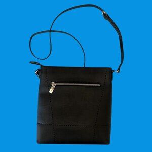 Charles Jourdan Black Cross-Body Bag Adjustable Strap & Zipper Pocket Versatile